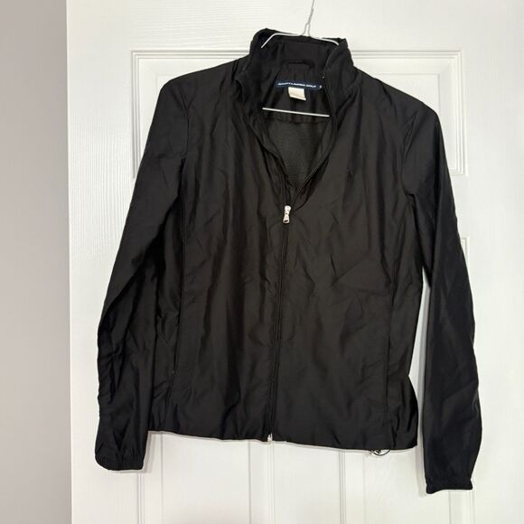 Ralph Lauren Golf Windbreaker Jacket Womens Size Small Black Full Zip Mesh Lined - Picture 1 of 3